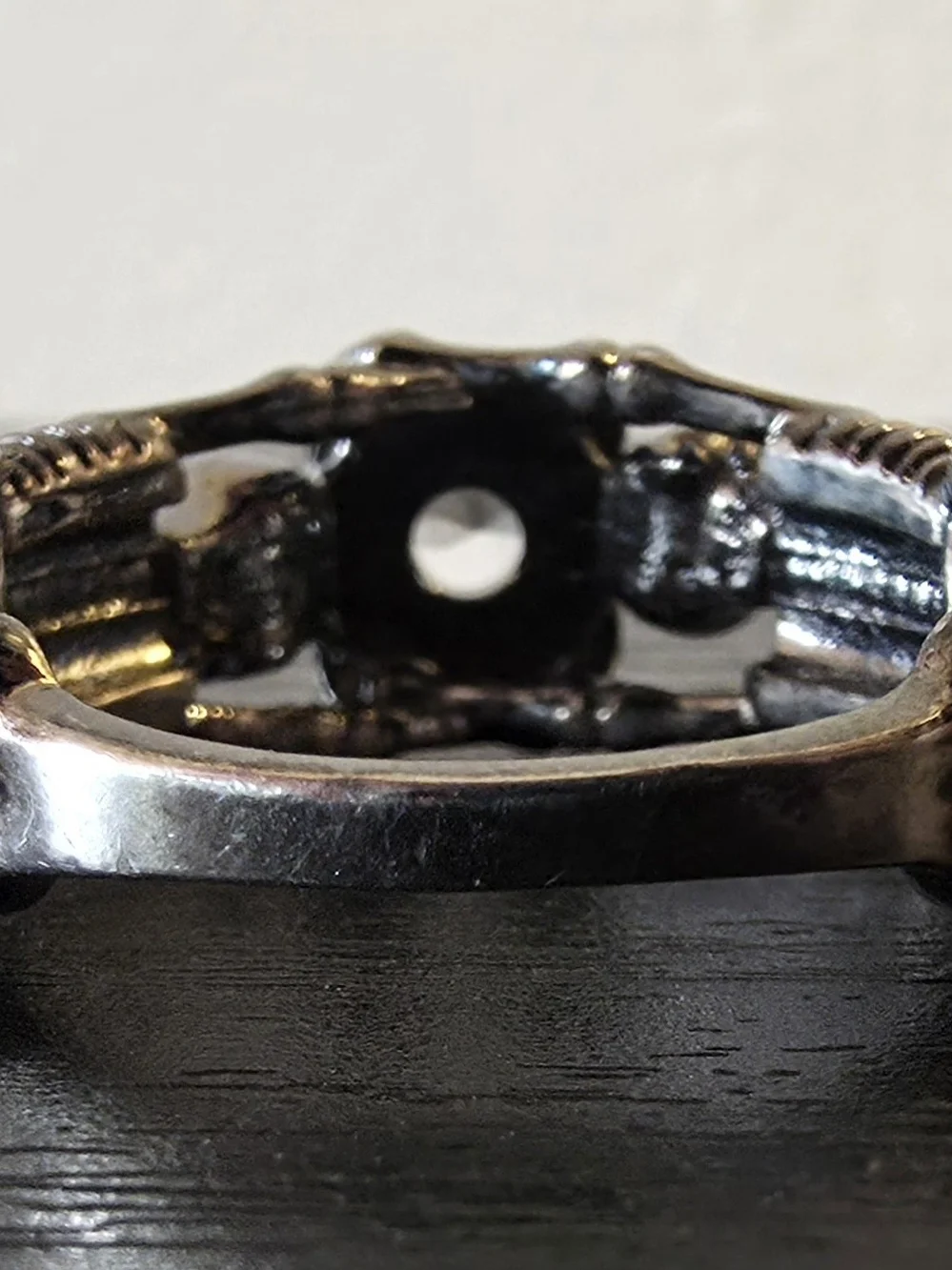 925 Silver Skull Ring with Cubic Zirconia